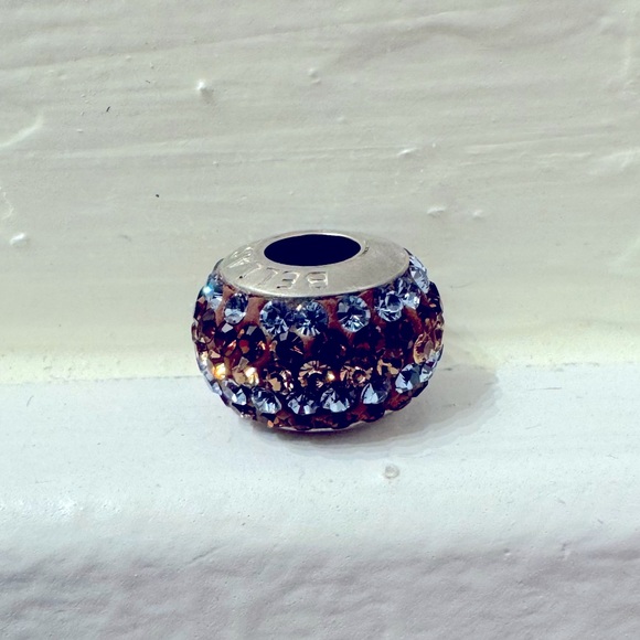 Gold, Bronze and Sky Blue Gemstone Charm Bead - Picture 8 of 8